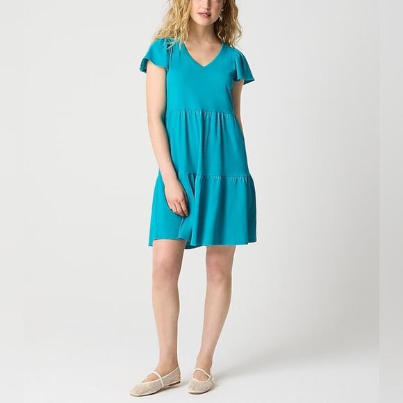 J. Crew Factory Dresses & Skirts - J Crew Tiered knit mini dress in teal Size S